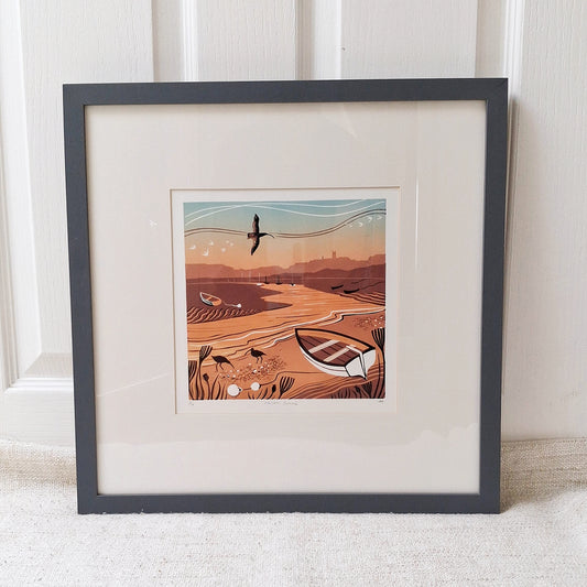 Morston Sunset - FRAMED lino print