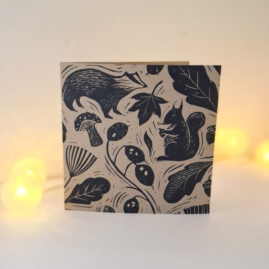 Autumn Delights - Hand Printed Greetings Card