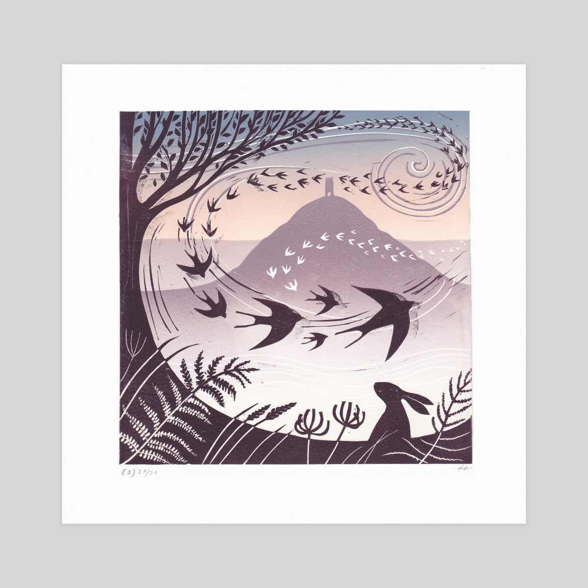 SECONDS - Solstice Sunrise Lino Print