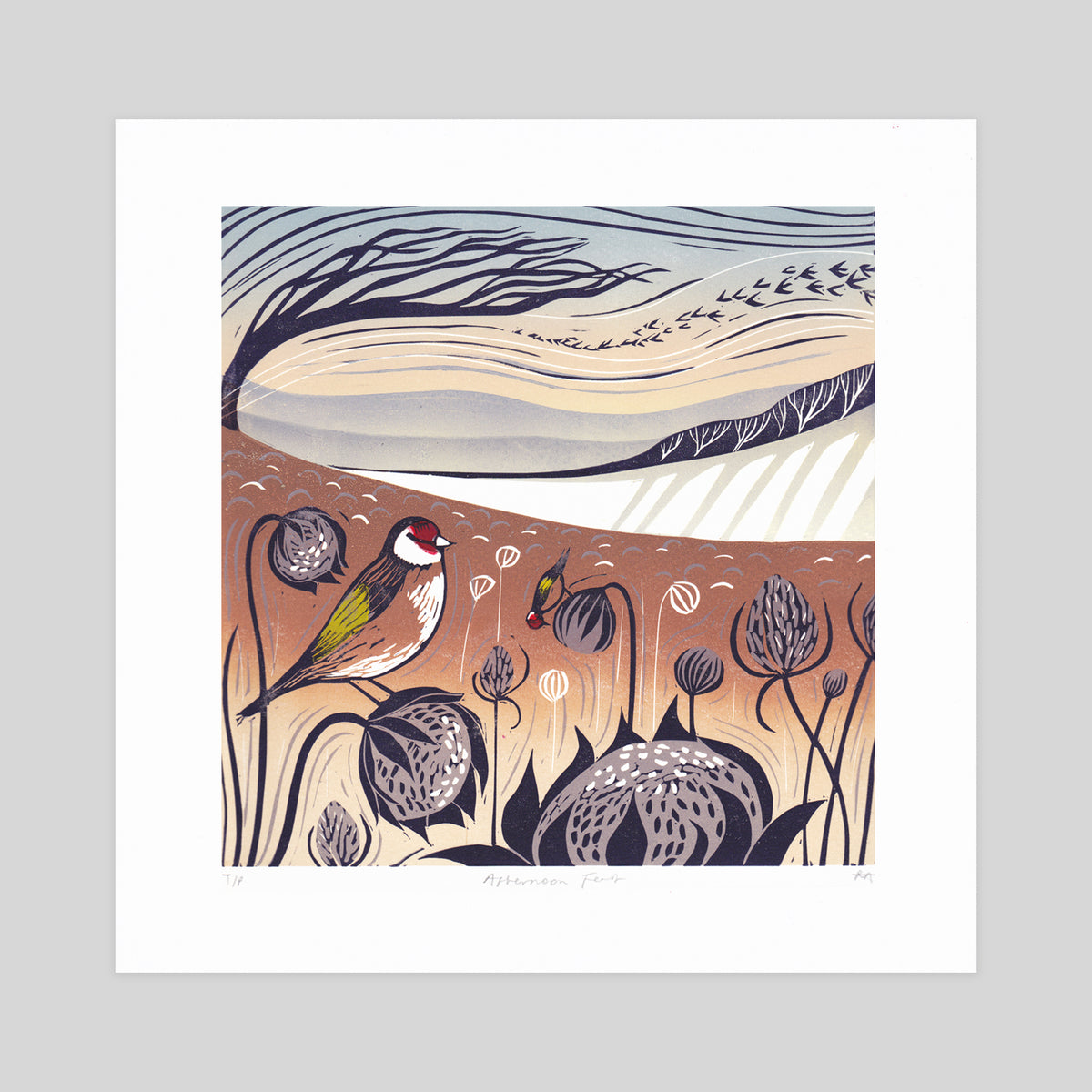 SECONDS - Afternoon Feast Lino Print