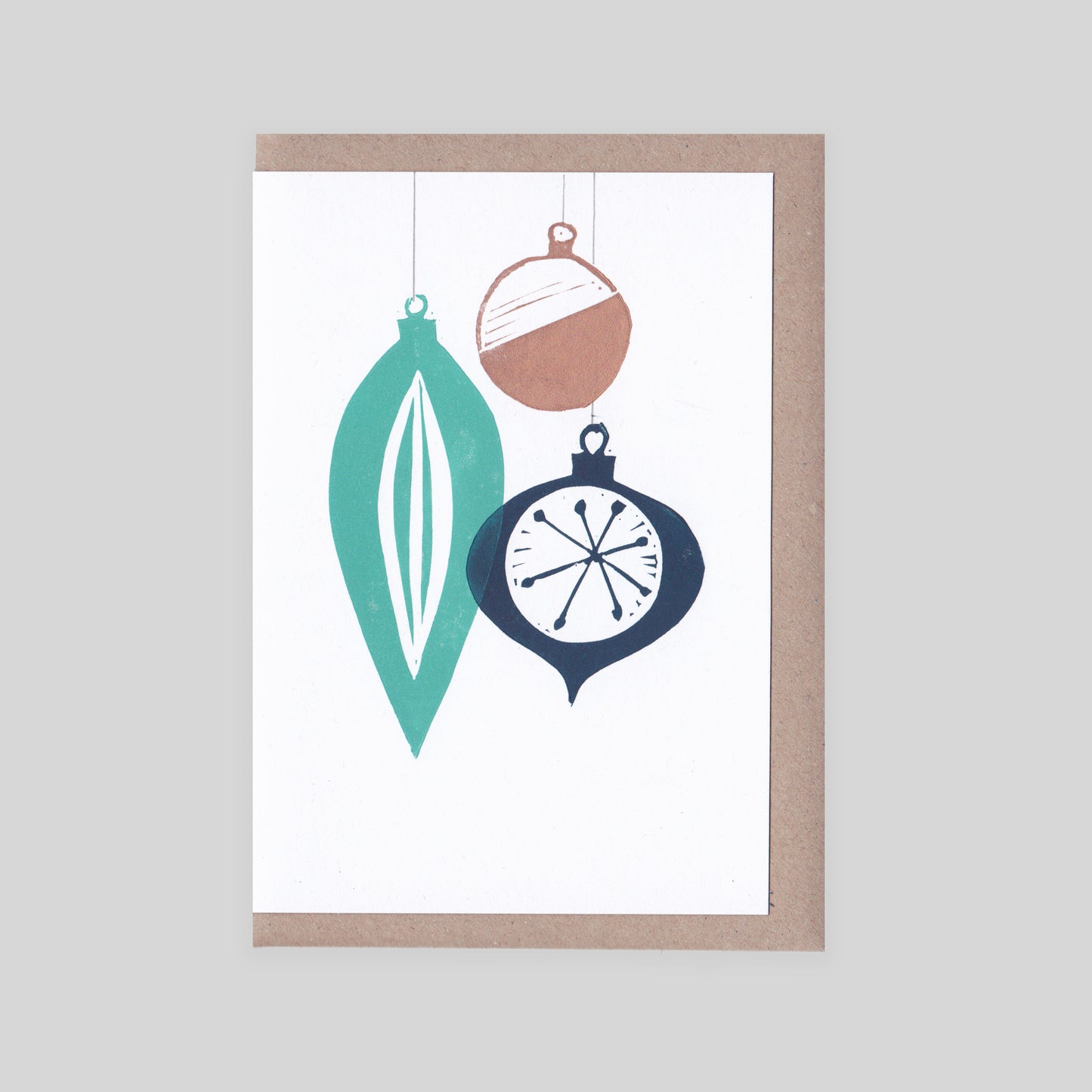 Retro Baubles Greetings Card