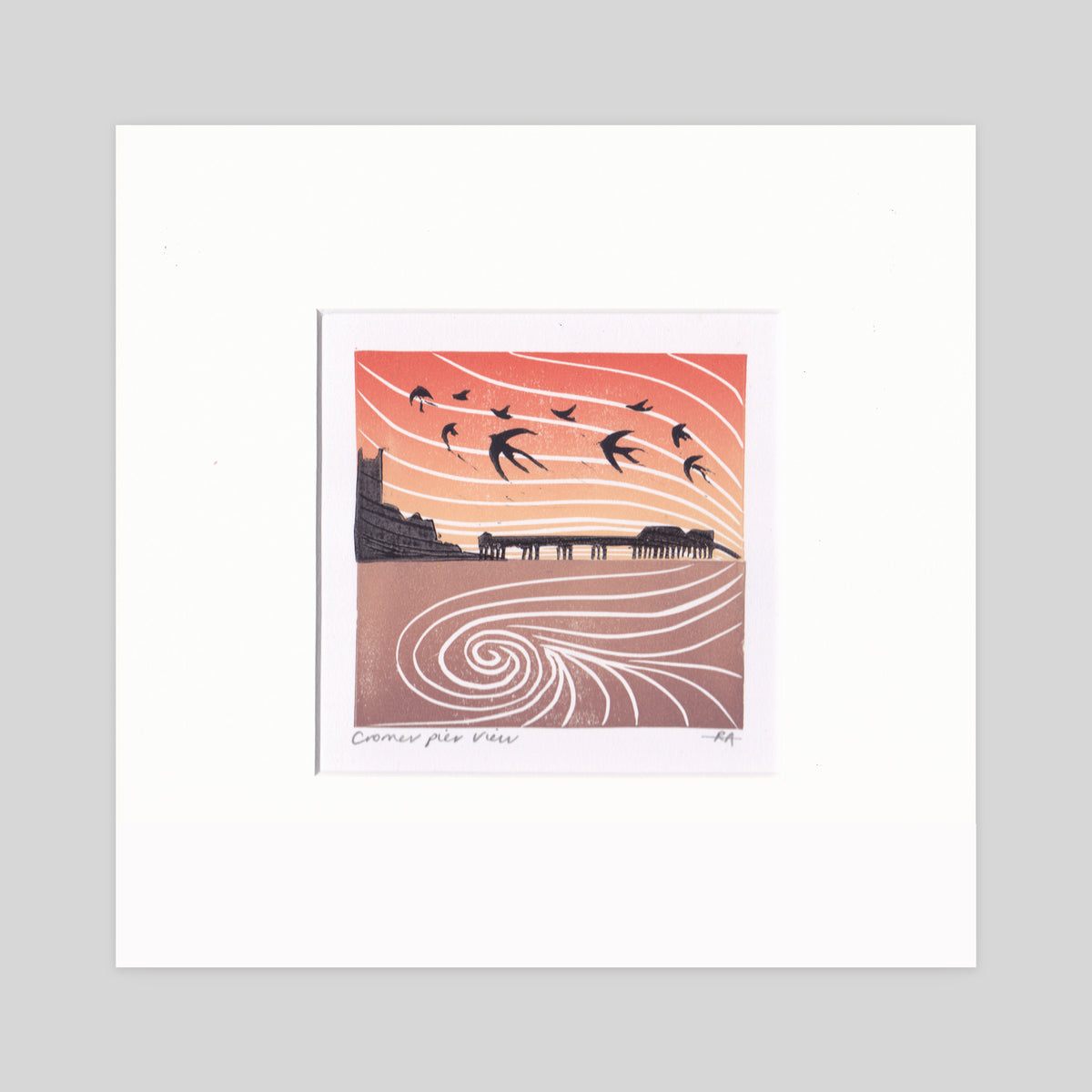SECONDS - Cromer Pier View Lino Print