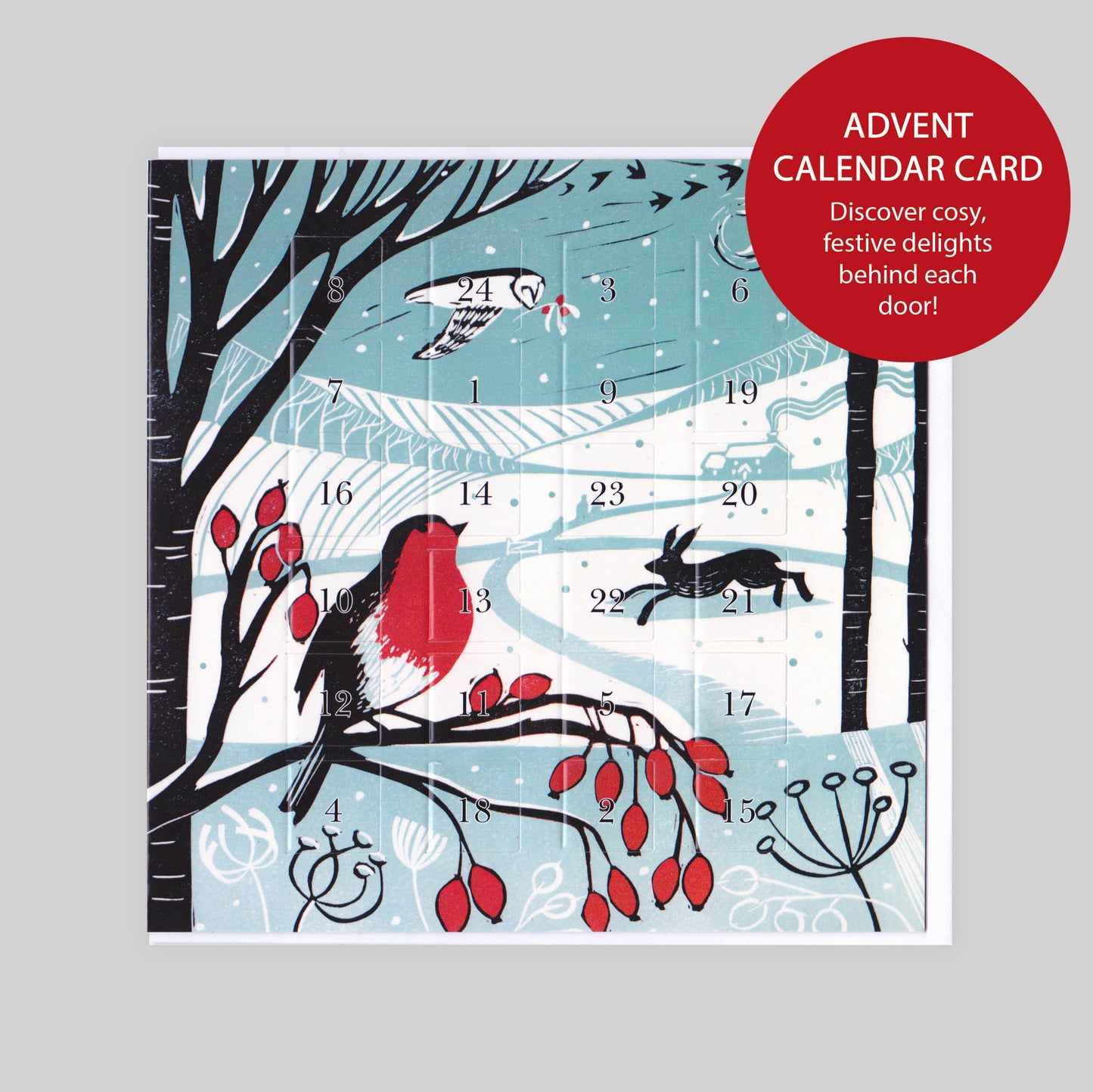 Christmas in the Country - Advent Calendar Greetings Card