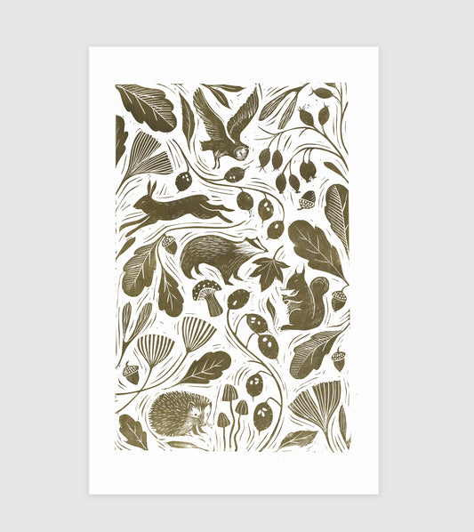 Autumn Delights - Original Lino Print
