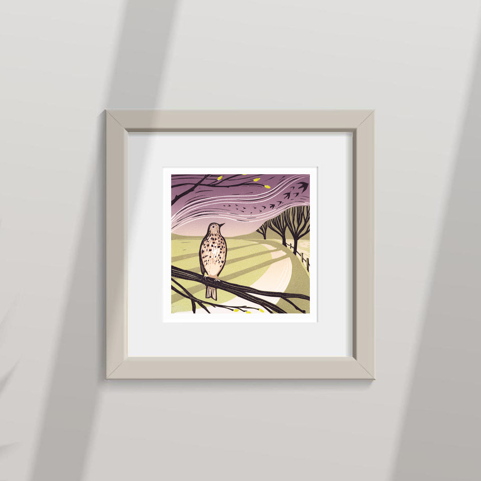 Signs of Spring - Original Lino Print