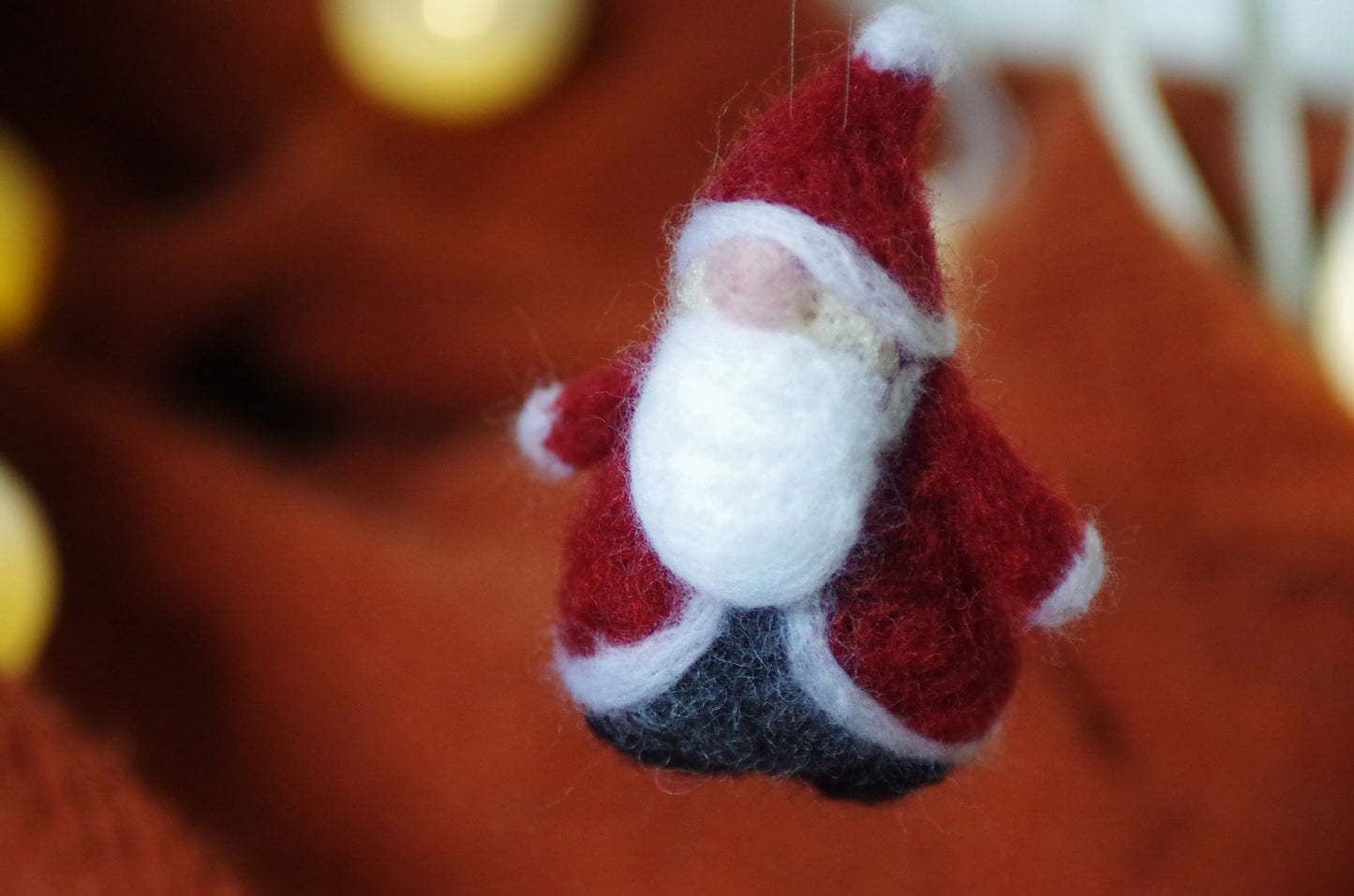 Handmade Needle Felted Santa - Christmas Tree Decoration MADE TO ORDER