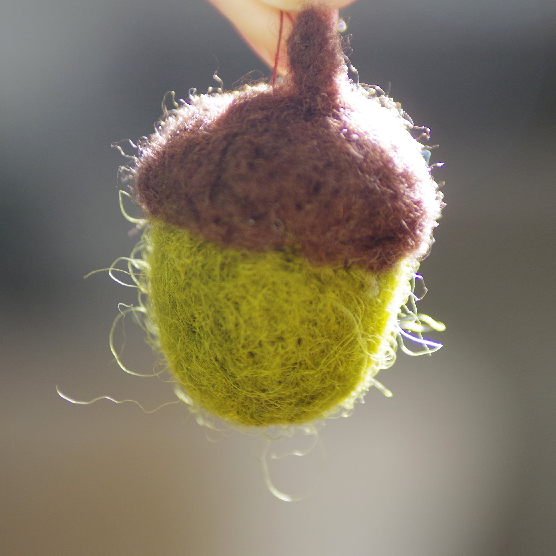 needle felted acorn