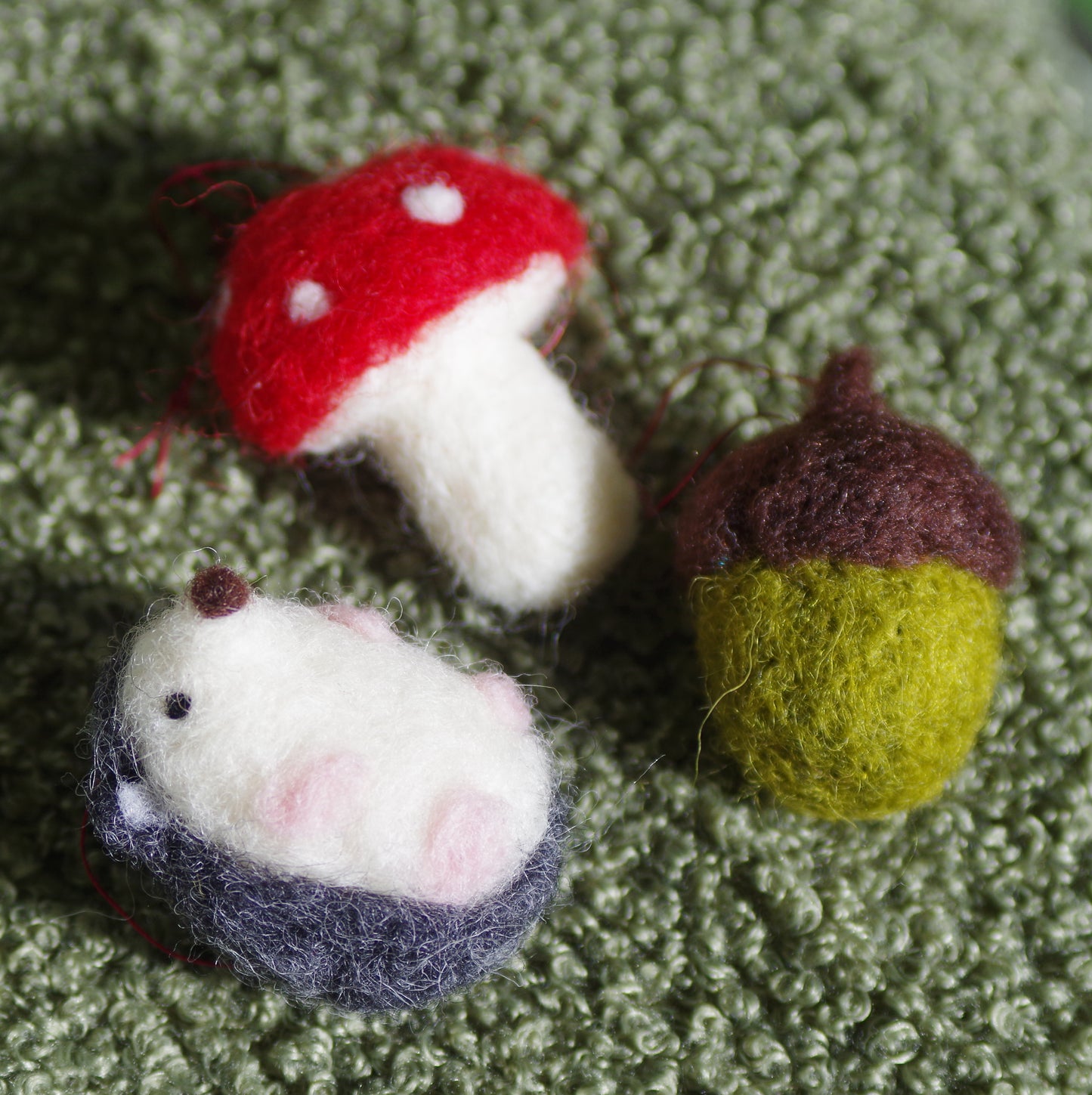 Handmade Needle Felted Autumn Woodland | Set of 3 Decorations - Made to Oder