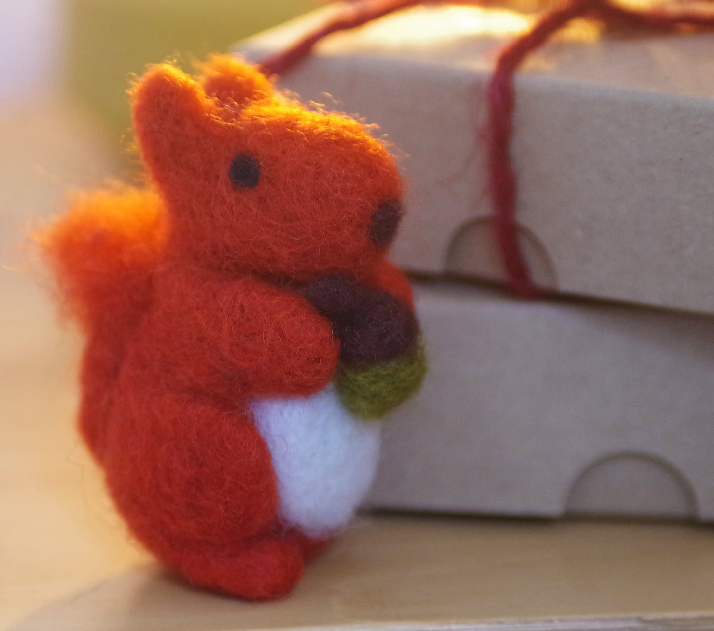 Handmade Needle Felted Red Squirrel Decoration - Made to Order