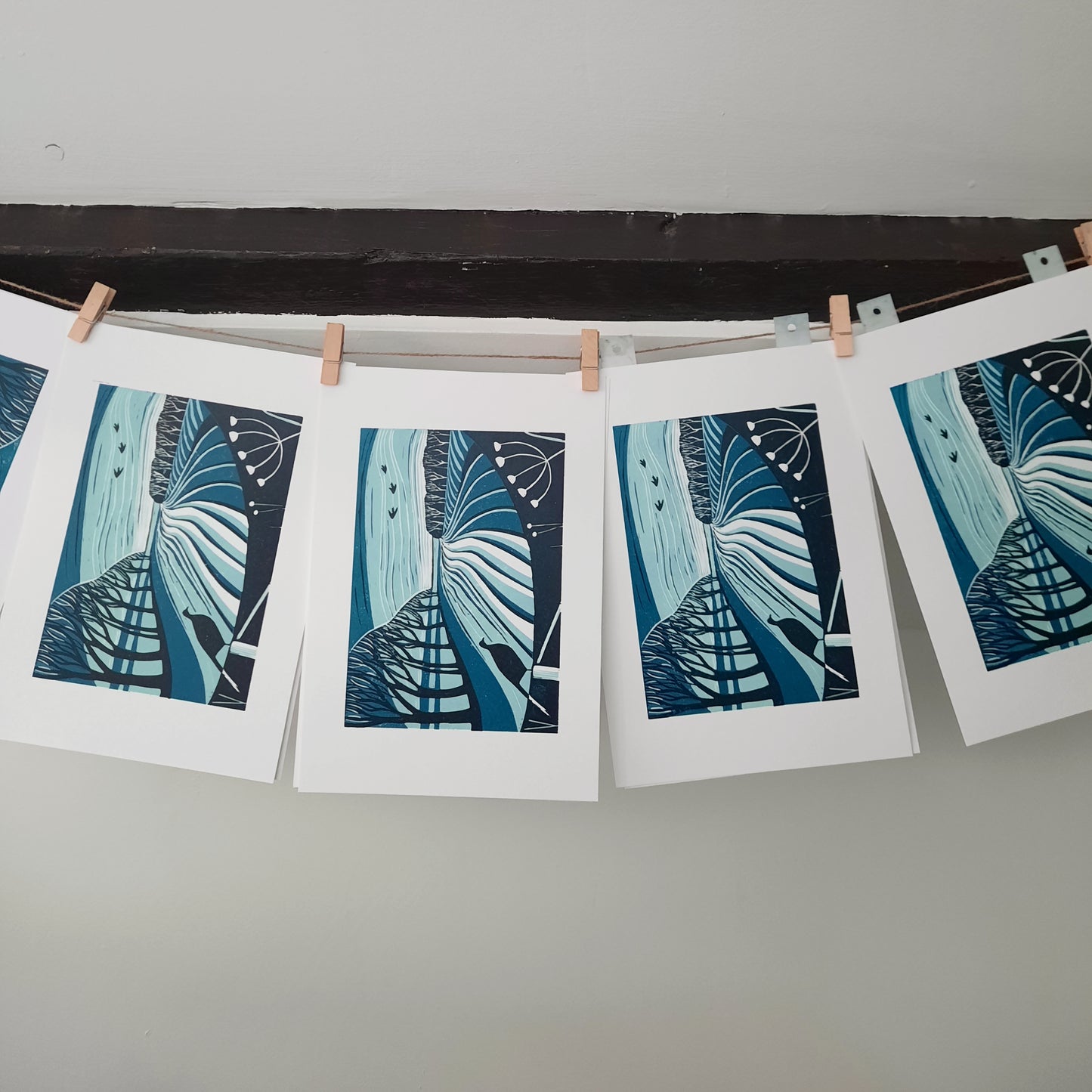 Winter Furrows - Original Lino Print | Unframed | Lino Cut | Gift Idea