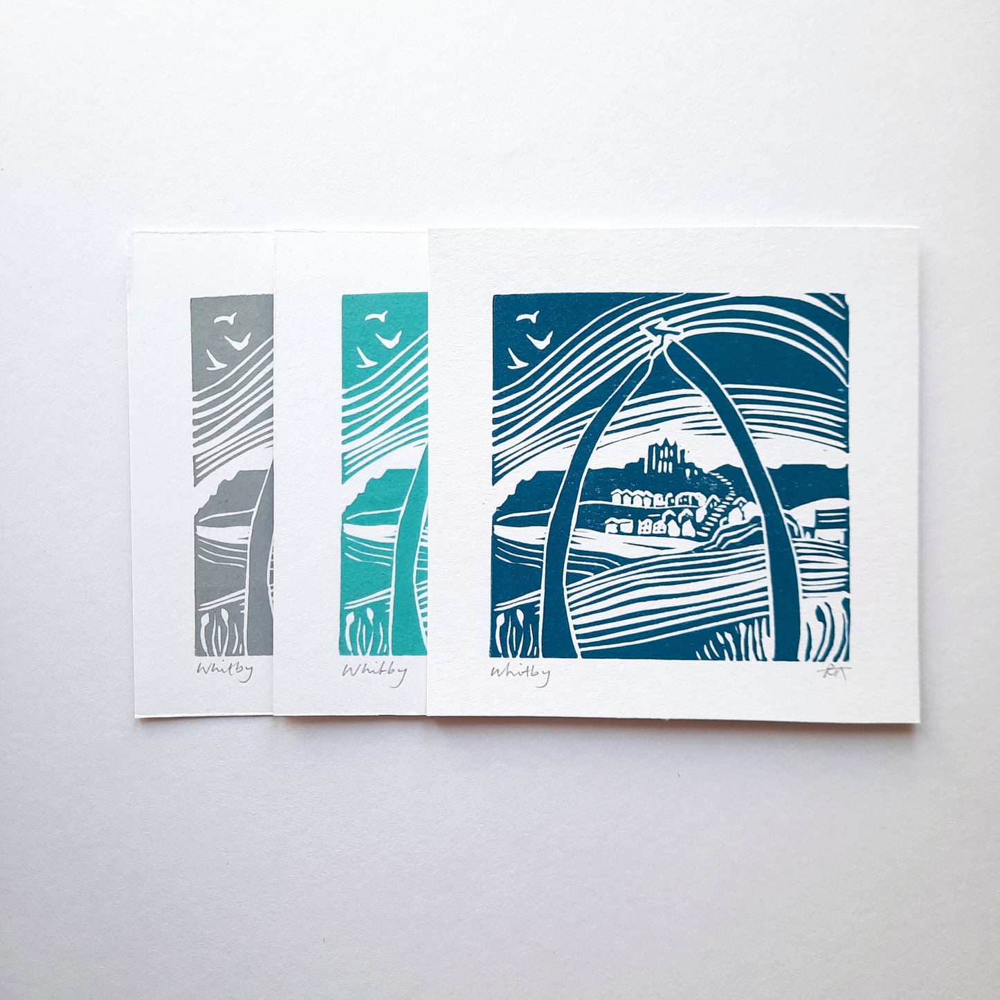 Yorkshire Coast - Original Mini Lino Prints | Staithes | Whitby | Roobin Hoods Bay | Coastal Prints