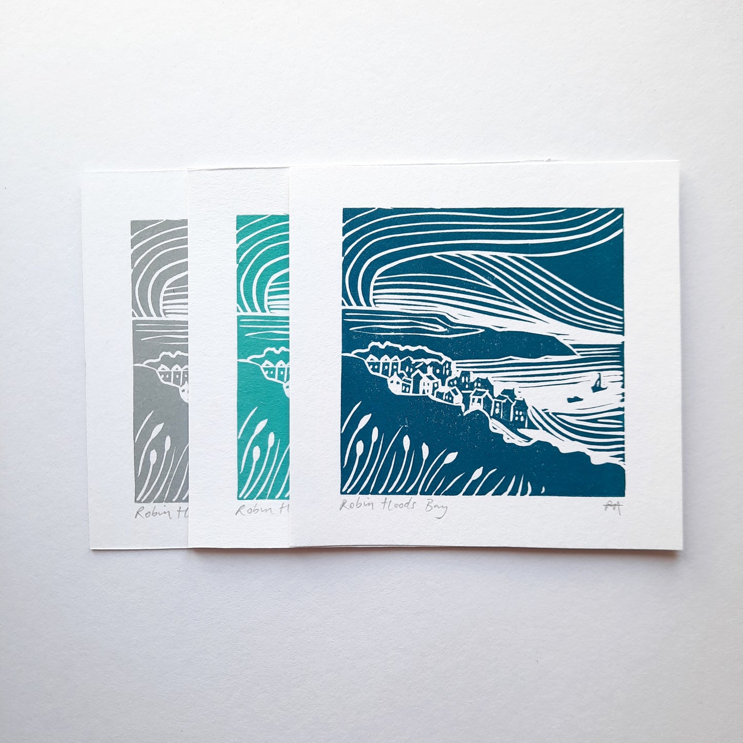 Yorkshire Coast - Original Mini Lino Prints | Staithes | Whitby | Roobin Hoods Bay | Coastal Prints