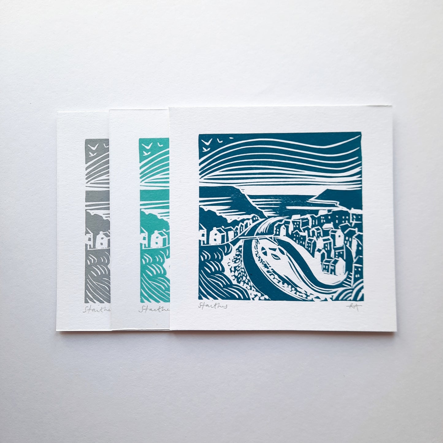 Yorkshire Coast - Original Mini Lino Prints | Staithes | Whitby | Roobin Hoods Bay | Coastal Prints
