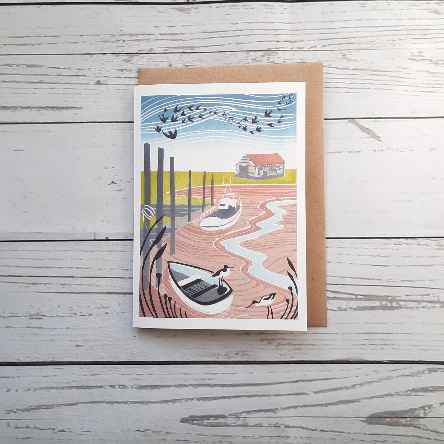 Thornham Avocets II - Greetings Card