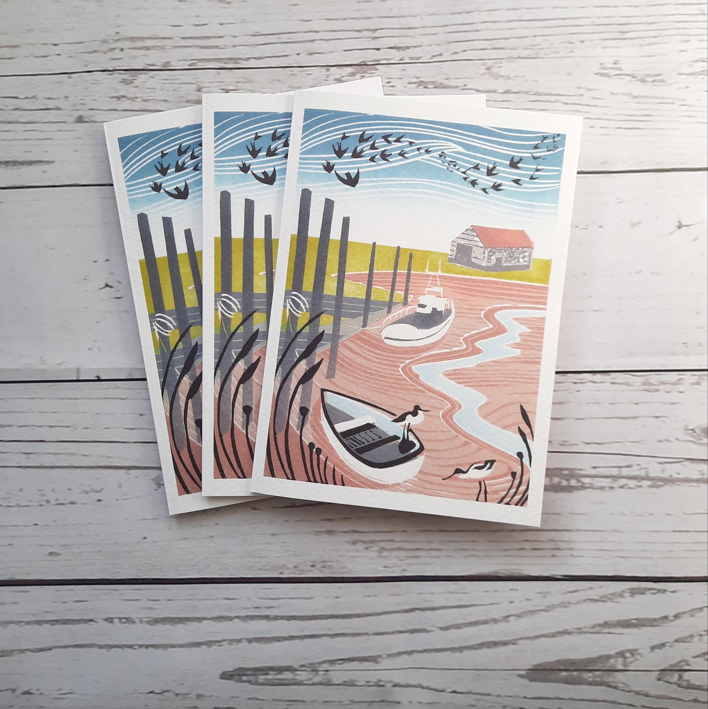 Thornham Avocets II - Greetings Card