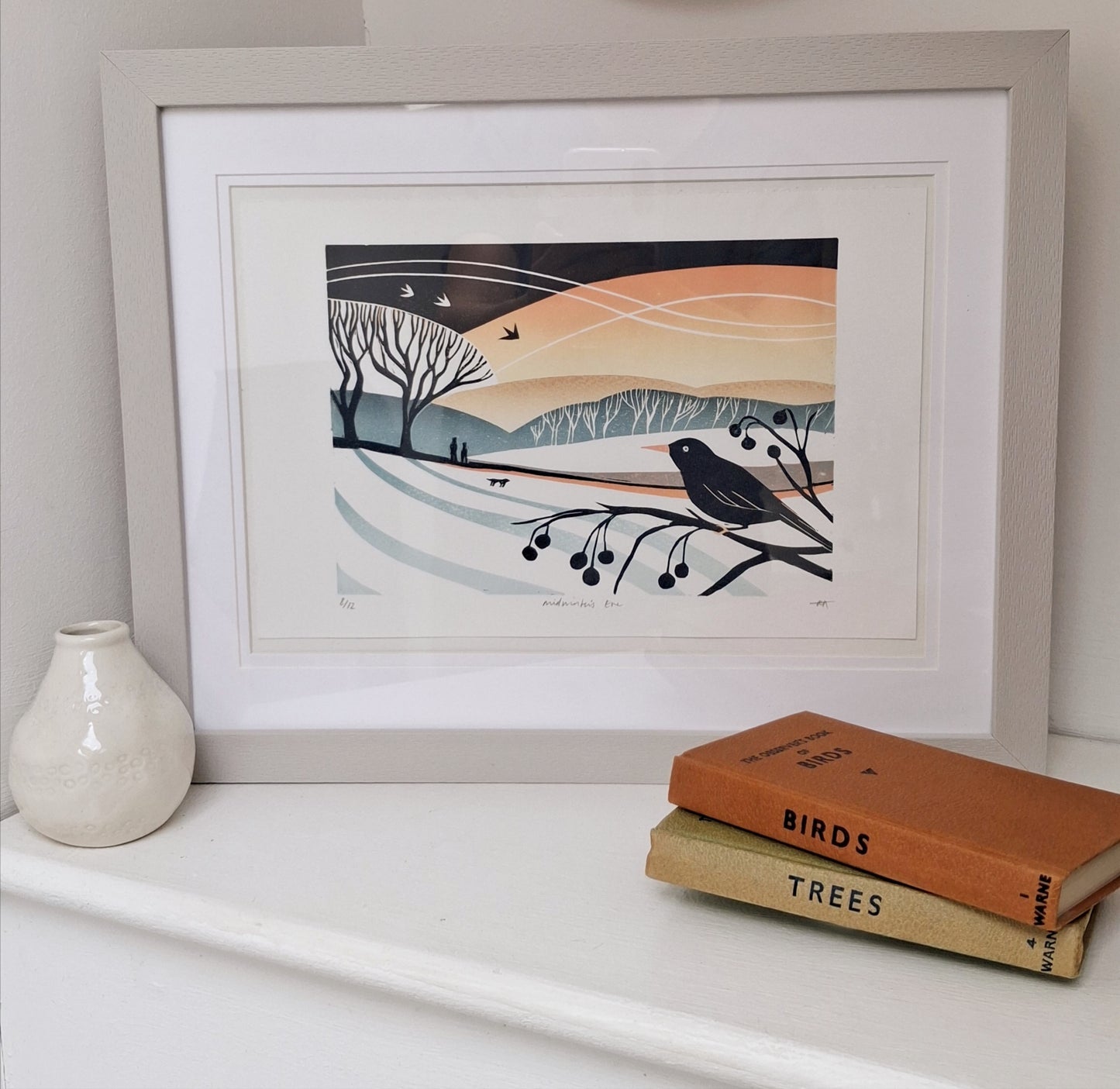 Midwinter's Eve - Framed Lino Print
