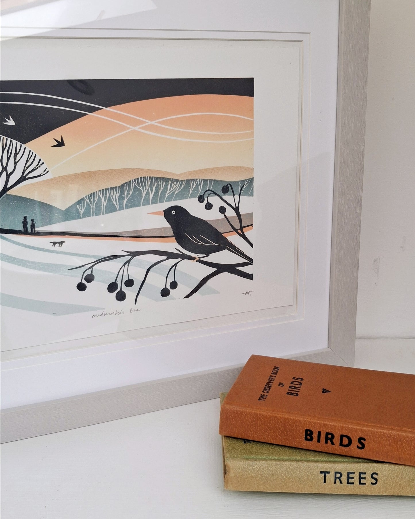 Midwinter's Eve - Framed Lino Print