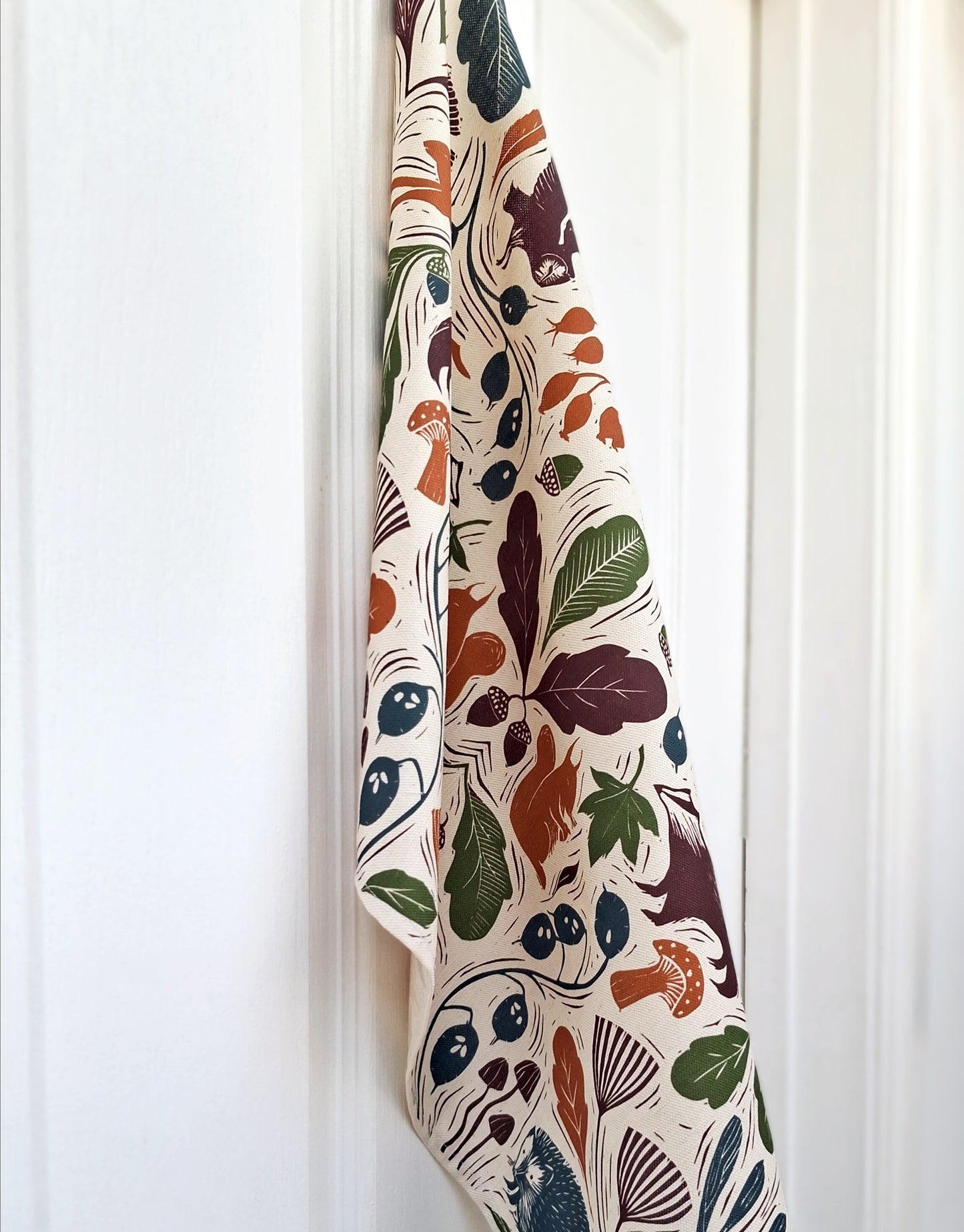 Autumn Delights Tea Towel - Natural Cotton Linen