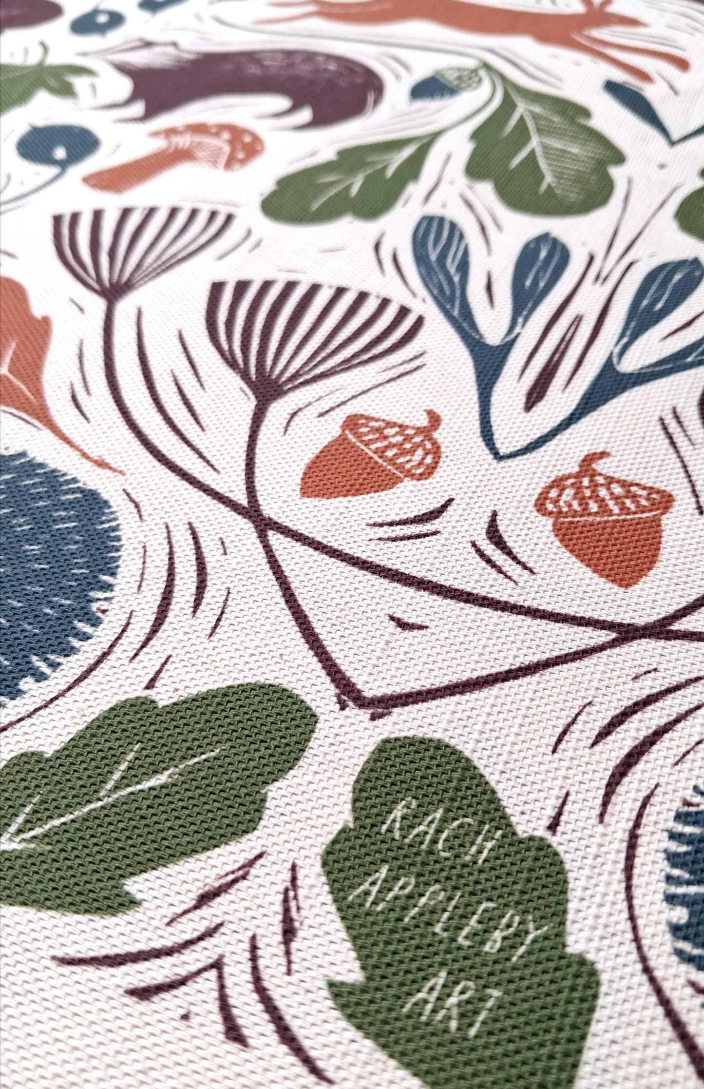 Autumn Delights Tea Towel - Natural Cotton Linen