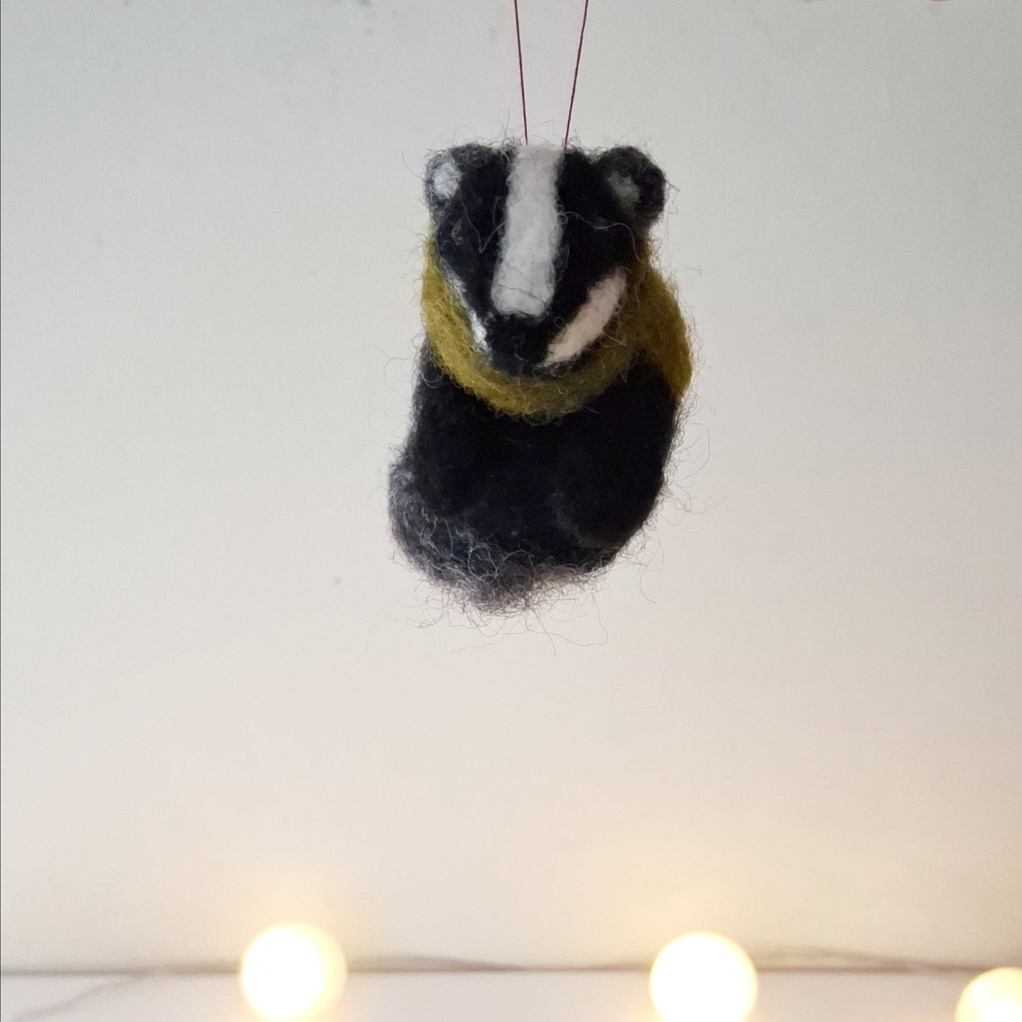 Handmade Needle Felted Badger Decoration - Made to Order