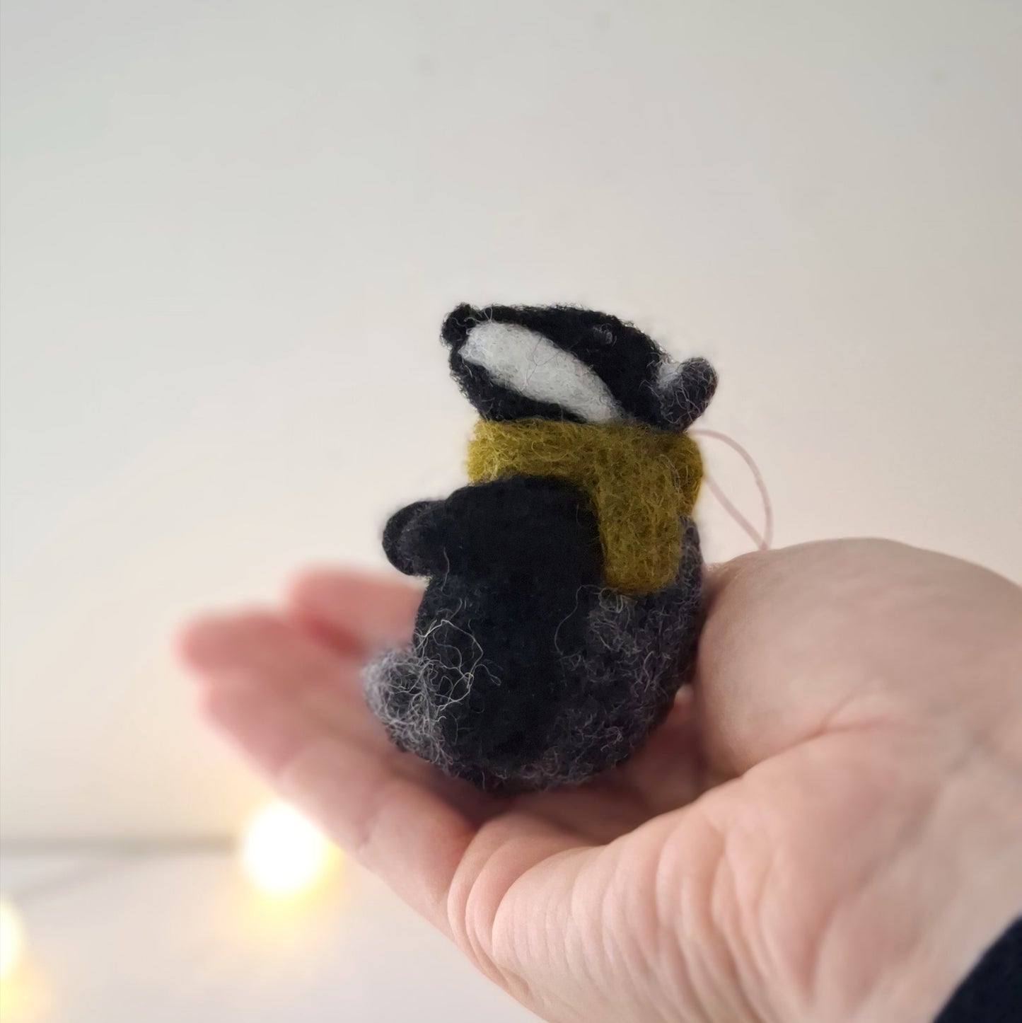 Handmade Needle Felted Badger Decoration - Made to Order