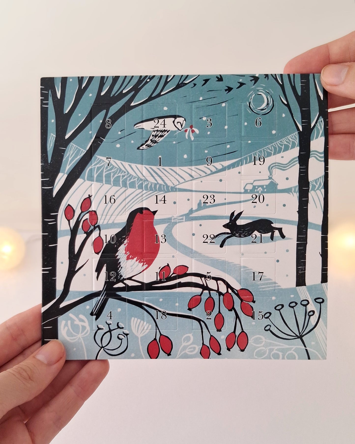 Christmas in the Country - Advent Calendar Greetings Card