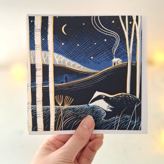 Woodland Badger - Greetings Card | Christmas Card