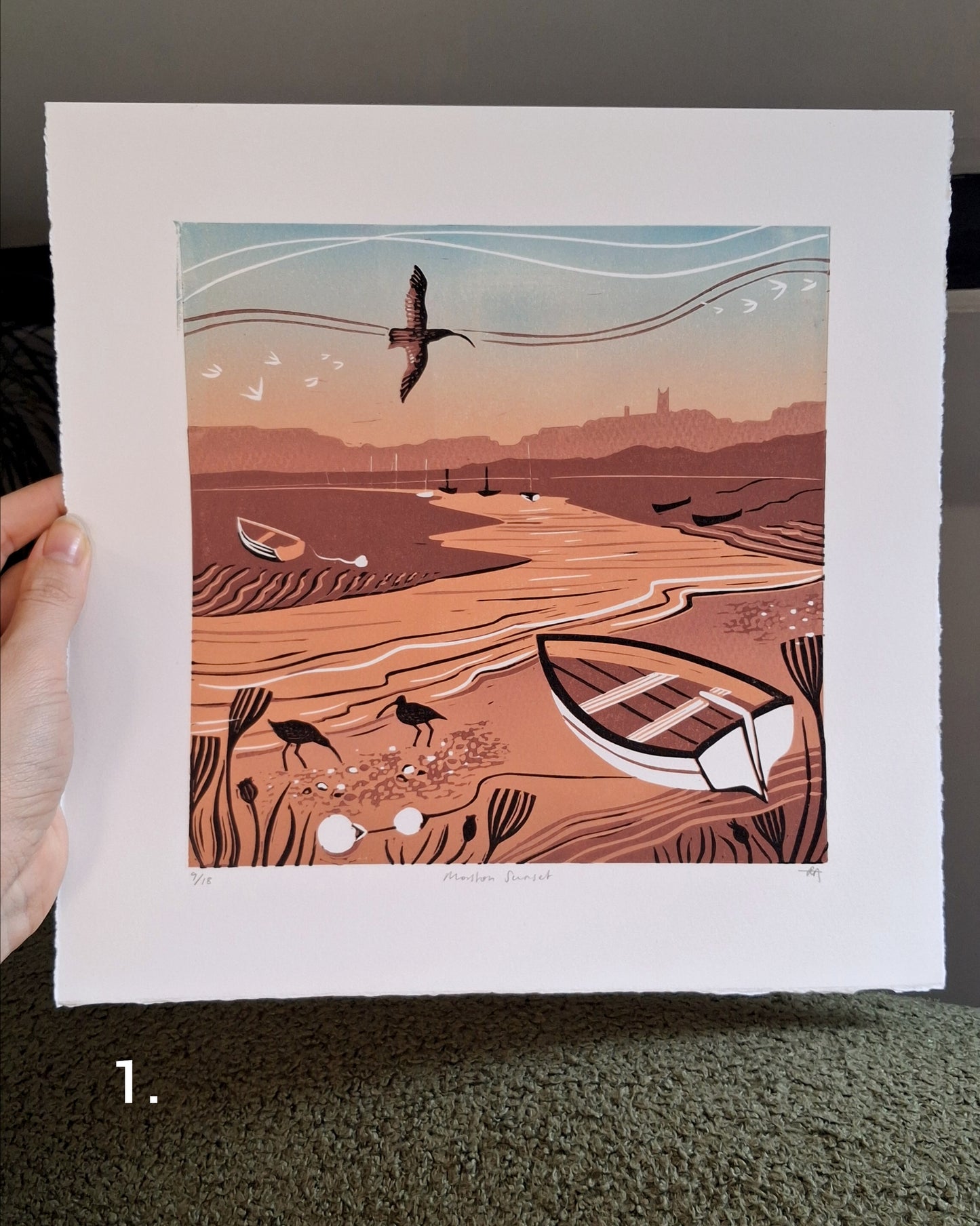 SECONDS Morston Sunset Lino Print