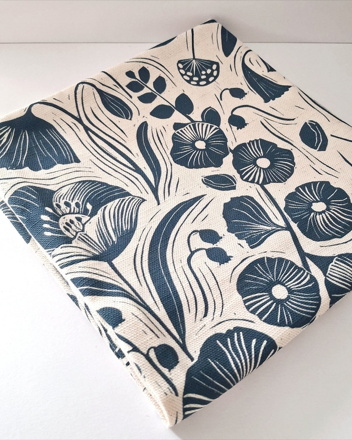 SECONDS - Blooms & Birds Blue Cushion Cover Sample