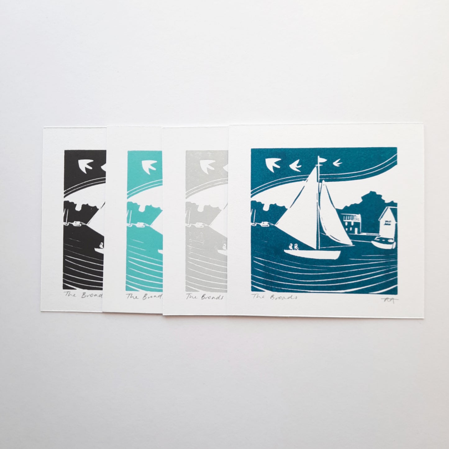 Norfolk Mini Prints - Original Lino Print | The Broads | Horsey | Happisburgh | Unframed