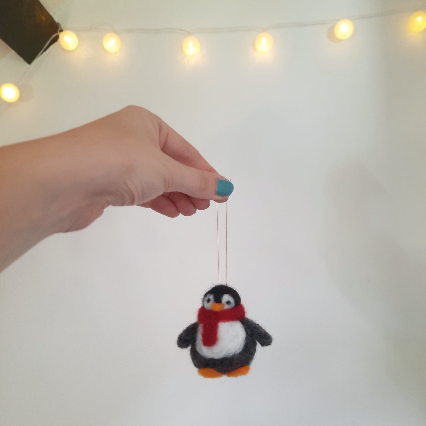 Handmade Needle Felted Penguin - Christmas Tree Decoration MADE TO ORDER