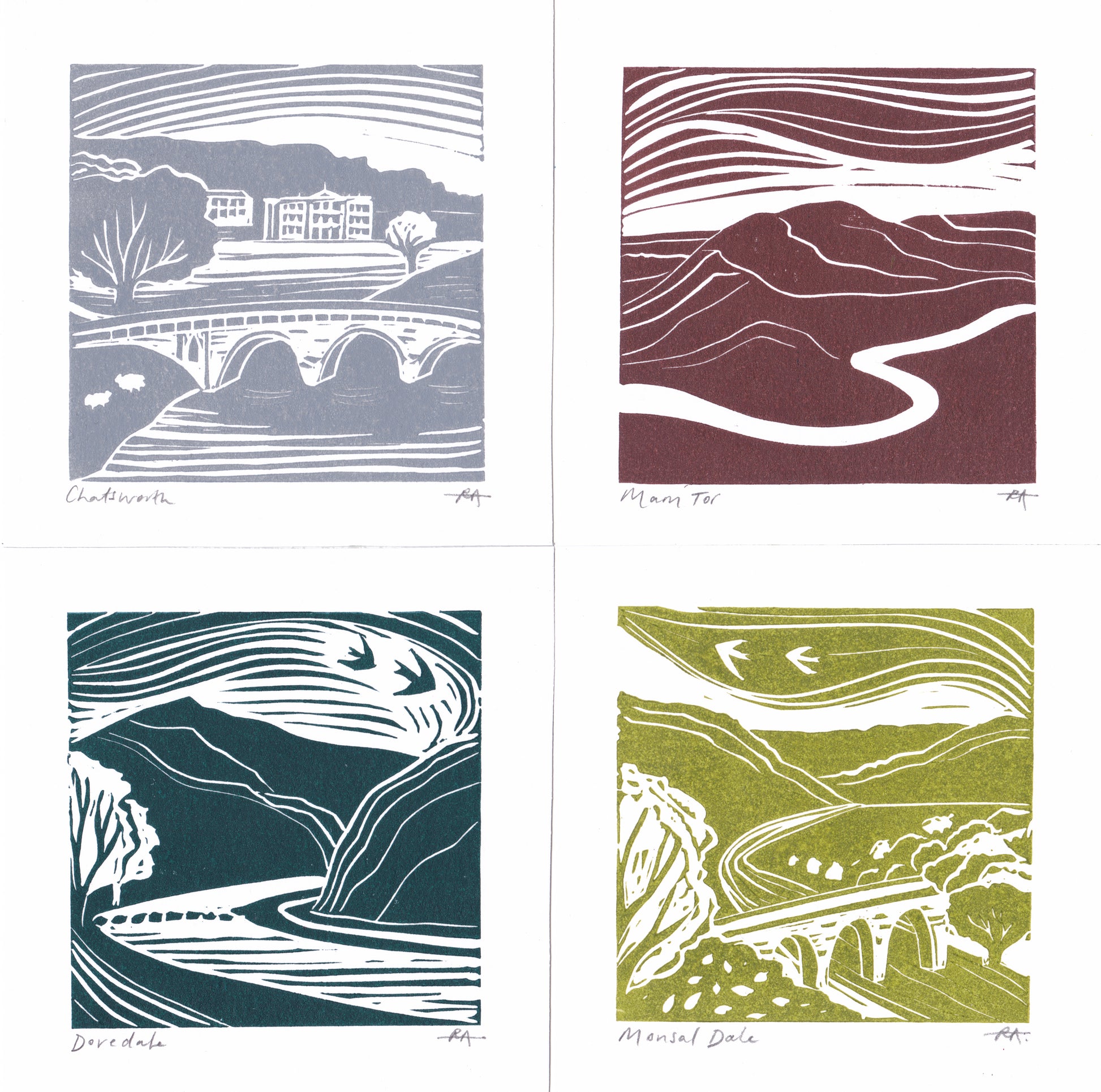 Mini illustrations of Derbyshire locations