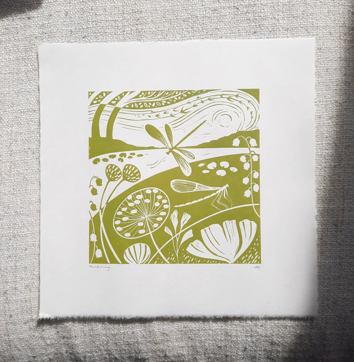 Nature inspired lino print