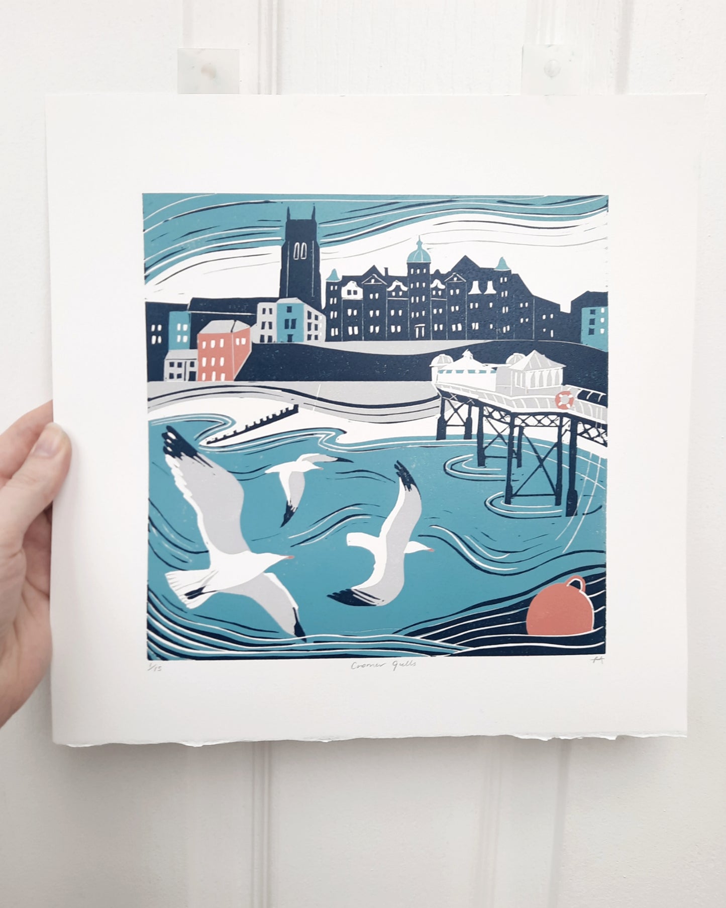 Cromer Gulls - Original Lino Print