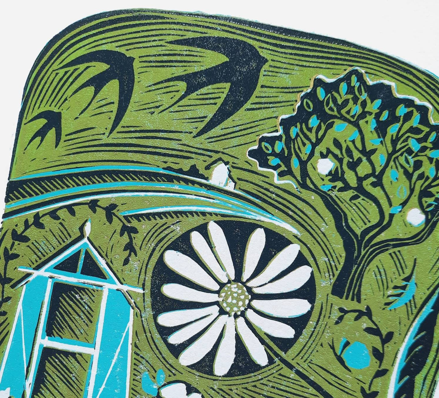 Garden Escape - Original Lino Print | Unframed | Gardening Artwork | Wall Art | Nature