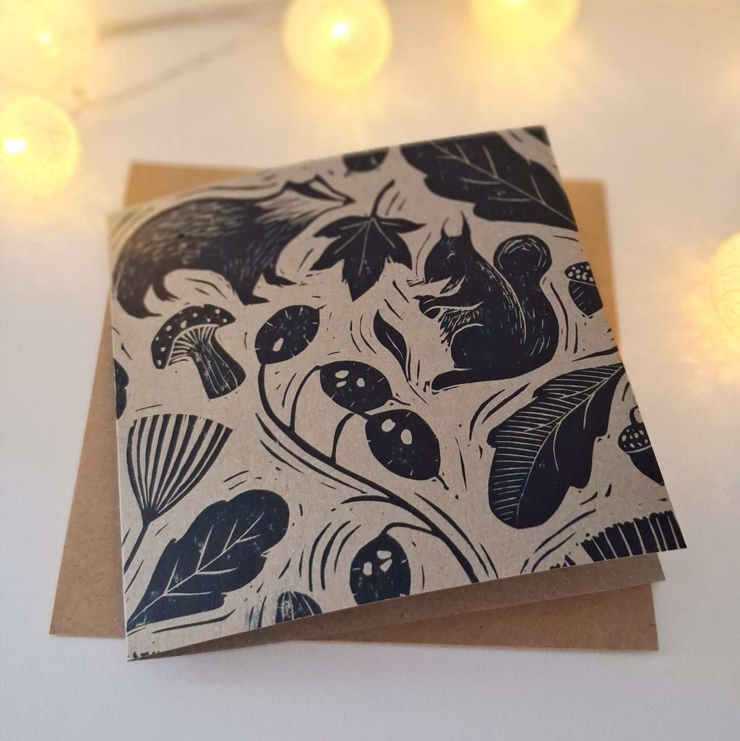 Autumn Delights - Hand Printed Greetings Card