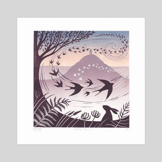 SECONDS - Solstice Sunrise Lino Print