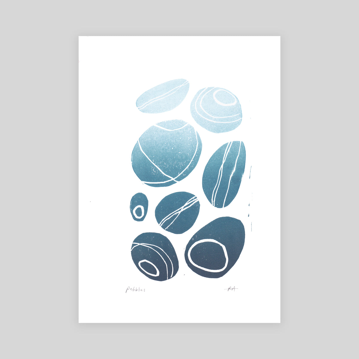SECONDS Pebbles Lino Print