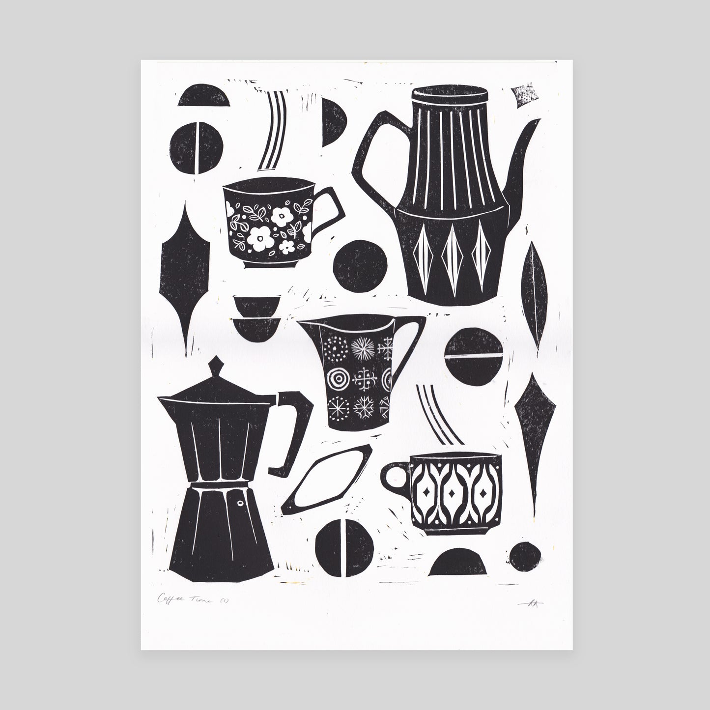 SECONDS Coffee Time Lino Print