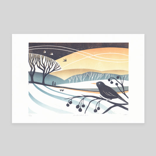 SECONDS Midwinter's Eve Lino Print