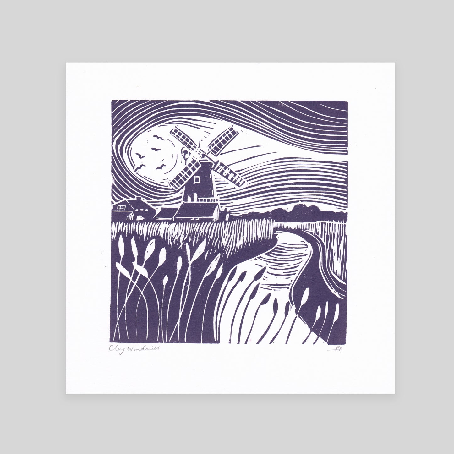 SECONDS Cley Windmill Lino Print