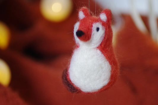 Handmade Needle Felted Fox | MADE TO ORDER | Christmas Tree Ornament | Festive Decoration