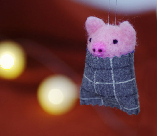 Handmade Needle Felted Pigs in Blankets | MADE TO ORDER | Christmas Tree Ornament | Festive Decoration