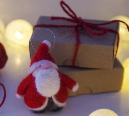 Handmade Needle Felted Santa - Christmas Tree Decoration MADE TO ORDER