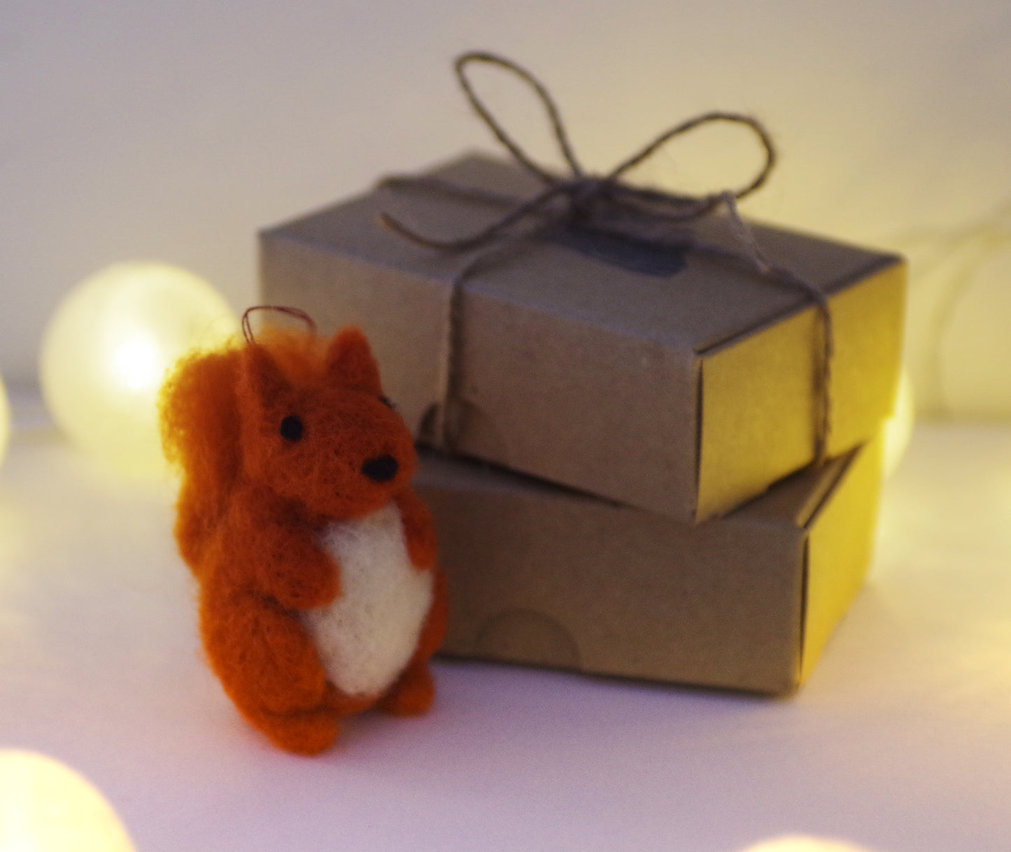 Handmade Needle Felted Red Squirrel Decoration - Made to Order