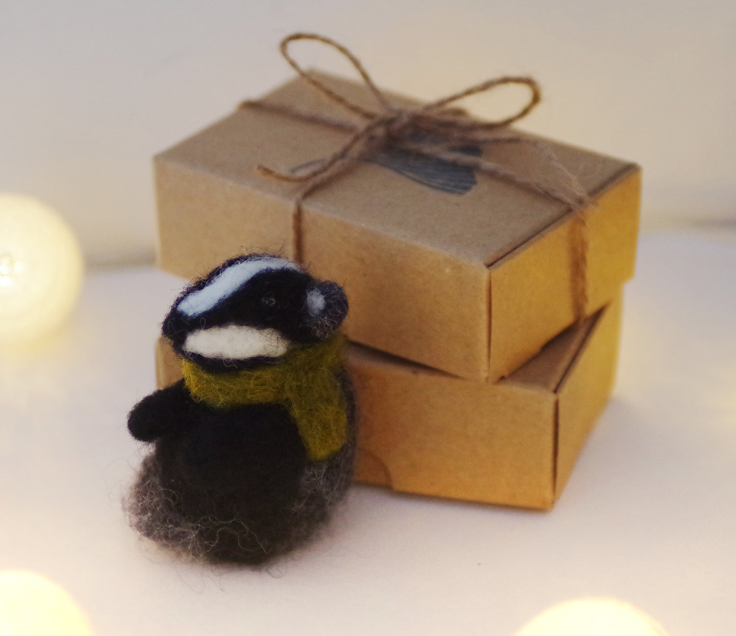 Handmade Needle Felted Badger Decoration - Made to Order