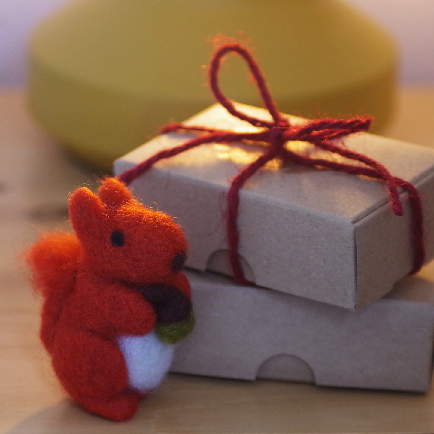 Handmade Needle Felted Red Squirrel Decoration - Made to Order