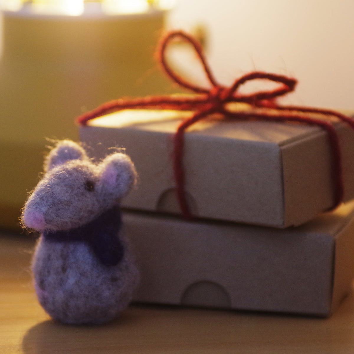 Handmade Needle Felted Mouse - Christmas Tree Decoration MADE TO ORDER