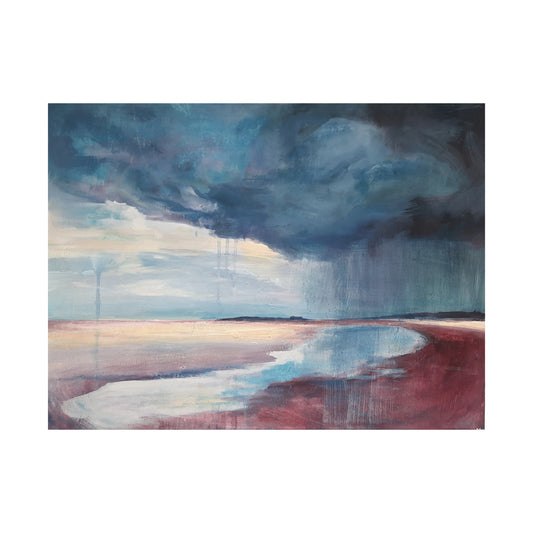 Rainfall, Holkham - Original Landscape Painting | Abstract Art | Norfolk Coast