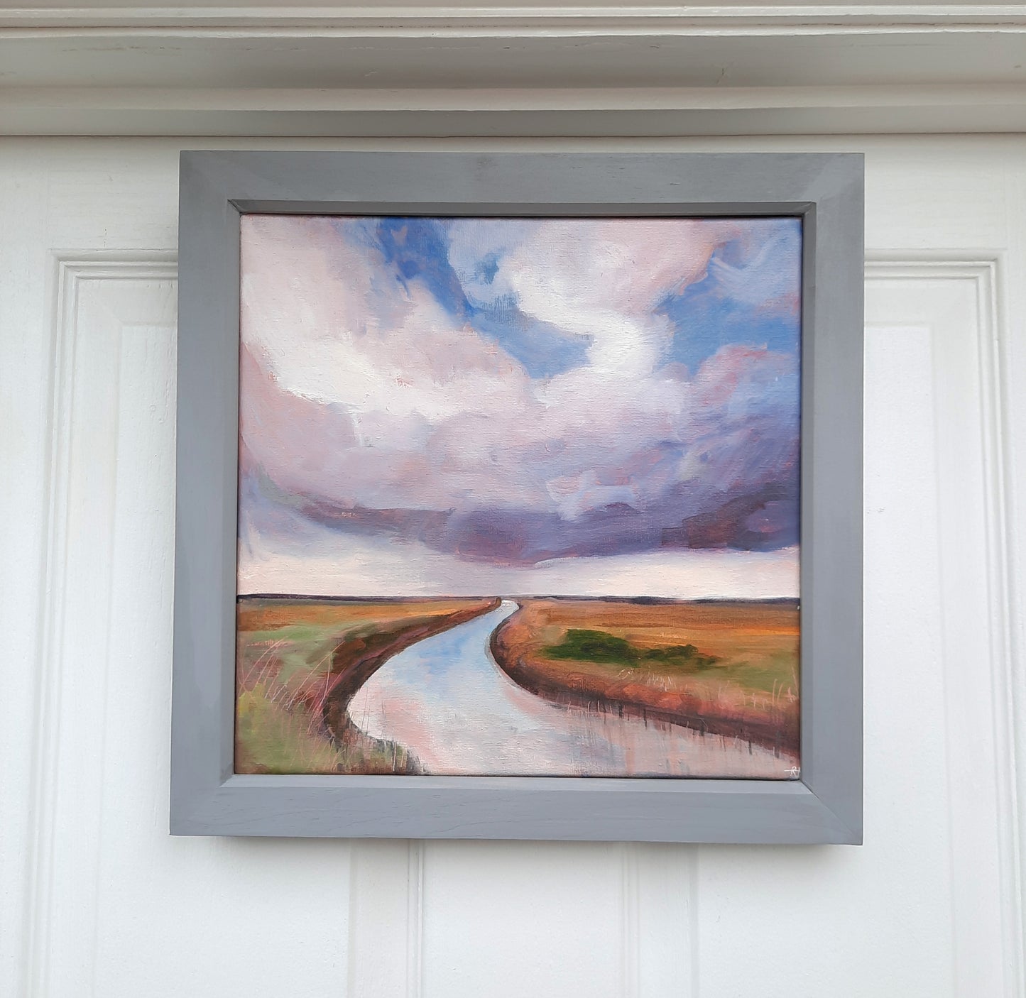 Autumn Marsh - Original Oil on Canvas Landscape Painting | Norfolk Coast | Framed